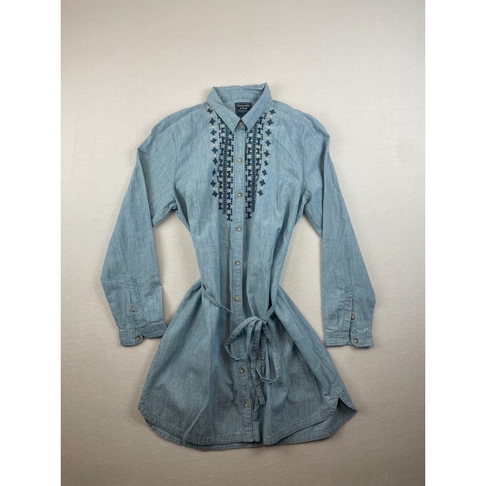 Abercrombie & Fitch Womens Sz XL Denim Tunic Button Shirt